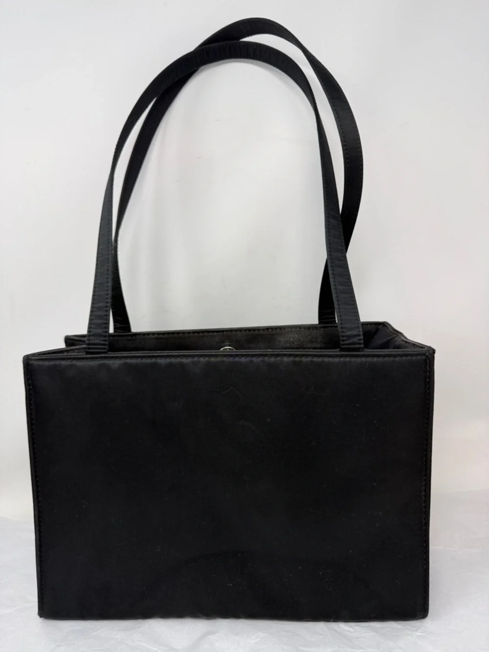kate spade Sam bag black nylon box tote shoulder bag minimalist - Picture 2 of 6